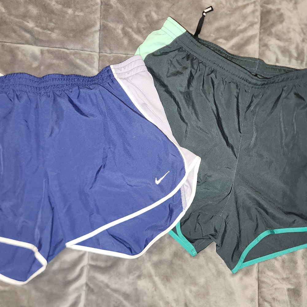 Nike Blue and Green Running Shorts Set